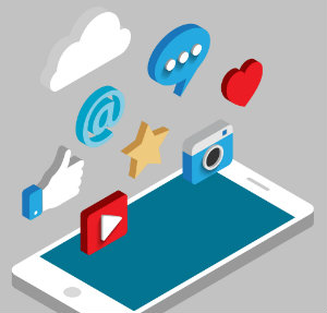 kh soc media symbols over tablet 300 | MiddleWeb